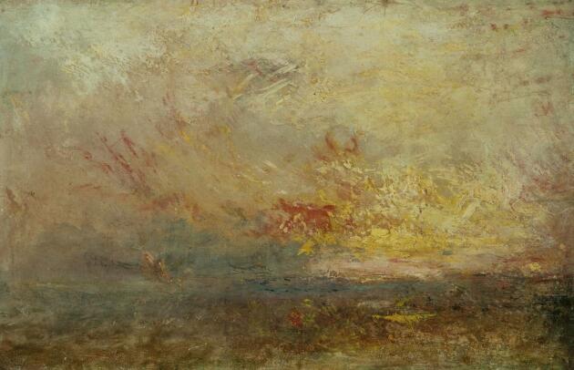 Gem&auml;lde Clouds and water von William Turner mit Akzenten in Gelb und Gold.